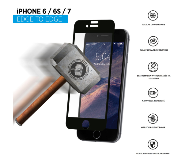Szkło do iPhone 8/7/6S/6 Thor czarne - 1450997 - zdjęcie 2